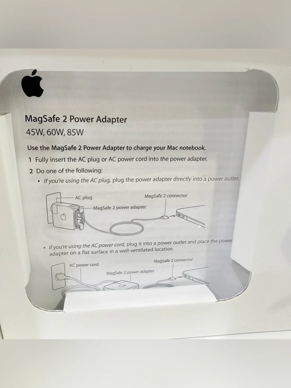Apple 60W MagSafe 2 Power Adapter A1435 Genuine OEM MacBook Charger w/ Box